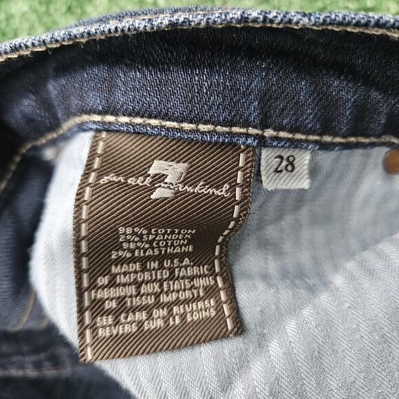 Ladies 7 for All Mankind Roxanne Slim Low Rise Blue Jeans W28 L33 - Picture 8 of 12